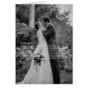 Cartão A nossa letra de música do casamento do aniversári