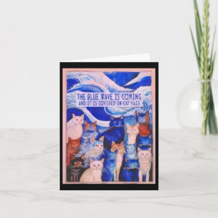 Cartão A Onda Azul Está Chegando E Está Coberta No Gato H