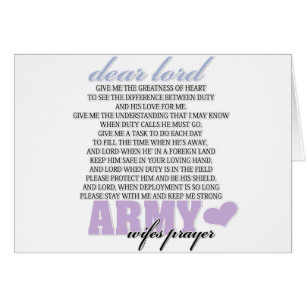 Cartão A oração da esposa do exército