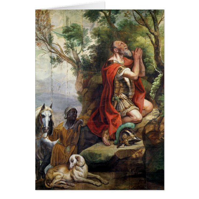 Cartão A oração de Gideon, desenhos animados para uma (Frente)