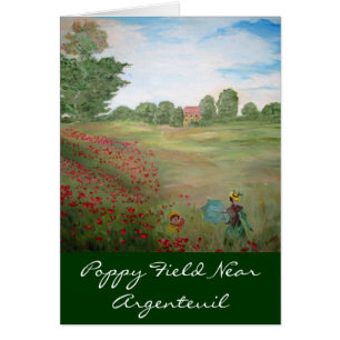 Cartão A papoila coloca perto de Argenteuil