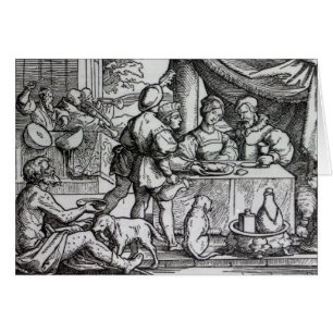Cartão A parábola de Lazarus e de mergulhos