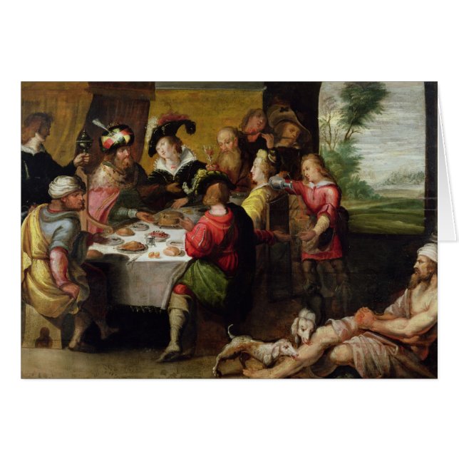 Cartão A parábola do homem rico e do Lazarus (Frente Horizontal)