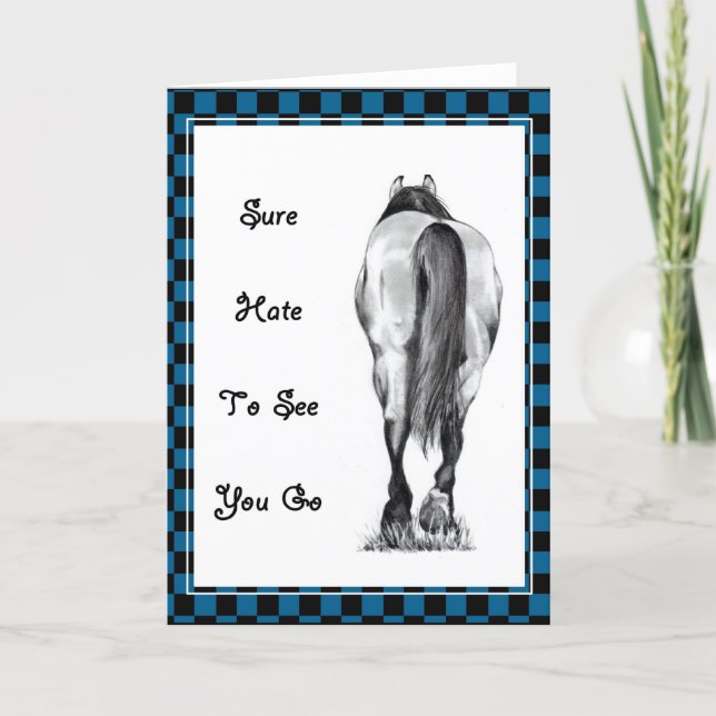 Cartão Segure a sua cara de cavalo de aniversário