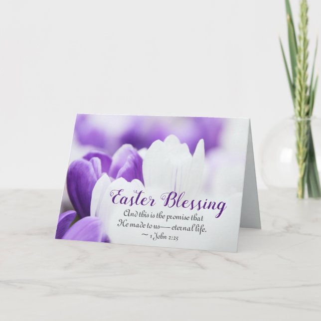 Cartão A páscoa que abençoa o 2:25 1John isto é a (Frente)