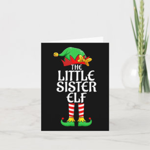 Cartão A pequena irmã Elf Xmas combinando Fami Natal