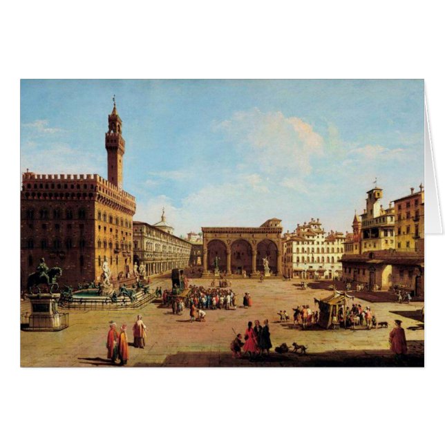 Cartão A Piazza della Signoria em Florença (Frente Horizontal)