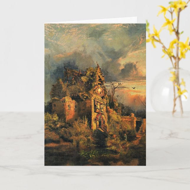 Cartão A pintura de Thomas Moran, A Casa Assombrada, (Flor Amarela)