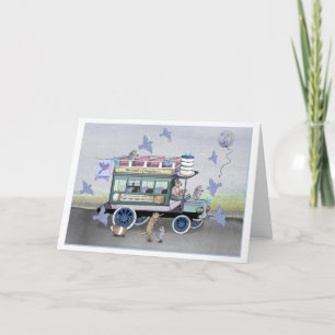 Cartão A placa Omnibus Bluebird da Felicidade