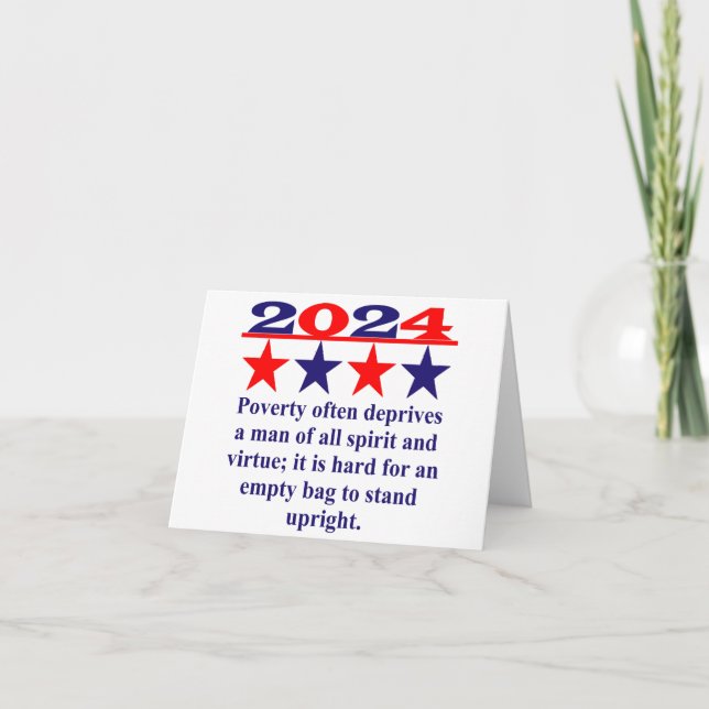 Cartão A Pobreza Priva Muitas Vezes Um Homem - Citação Po (Frente)