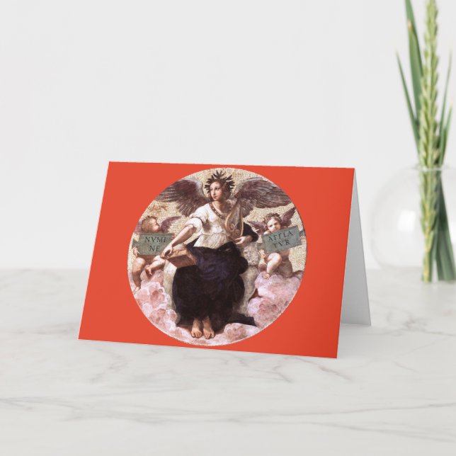 Cartão A POESIA Alegória Fresco de Raffaello Sanzio, Verm (Frente)