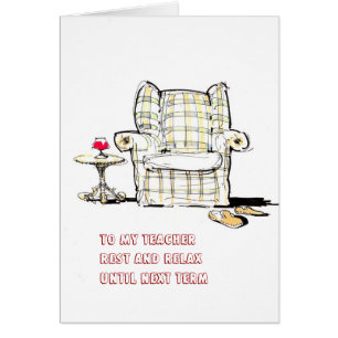 Cartão A poltrona a meu resto do professor, relaxa até o