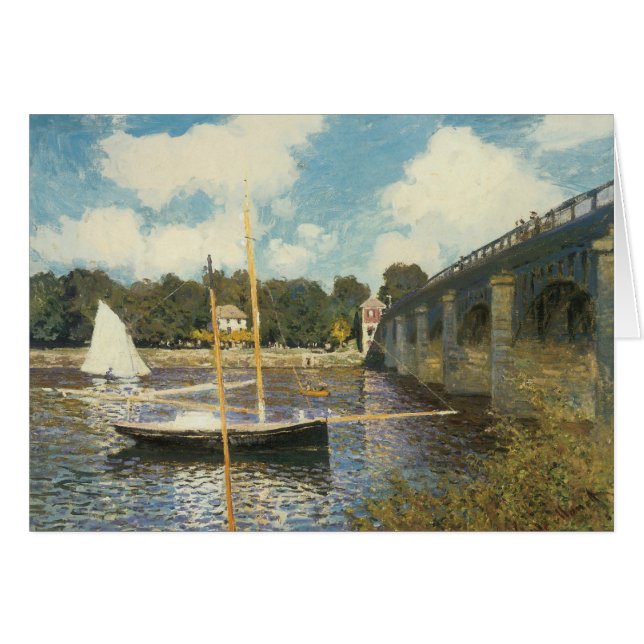 Cartão A Ponte da Rodovia em Argenteuil por Claude Monet (Frente Horizontal)