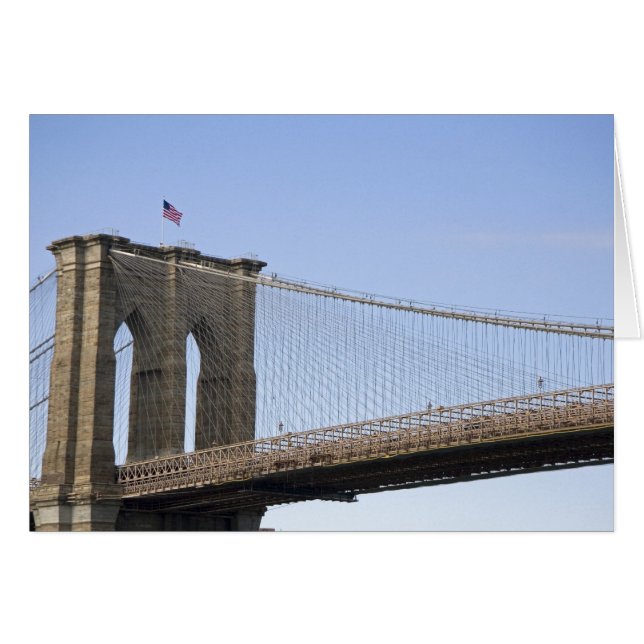 Cartão A Ponte de Brooklyn na Cidade de Nova York, Nova 2 (Frente Horizontal)