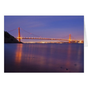 Cartão A Ponte Golden Gate ao anoitecer a partir de Kirby