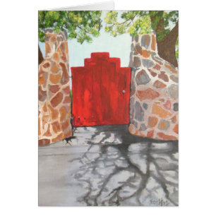 Cartão A porta vermelha pequena