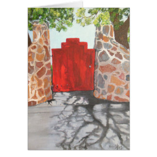 Cartão A porta vermelha pequena