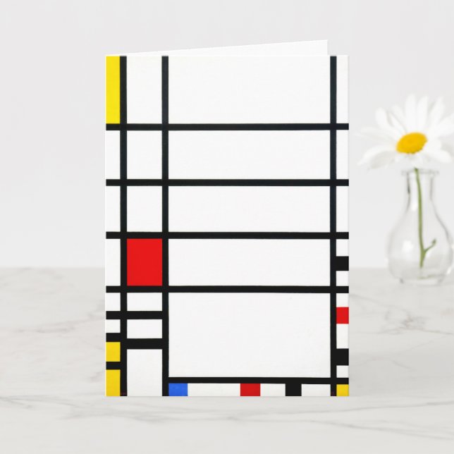 Cartão A Praça de Traffic por Piet Mondrian - Arte Modern (Planta pequena)