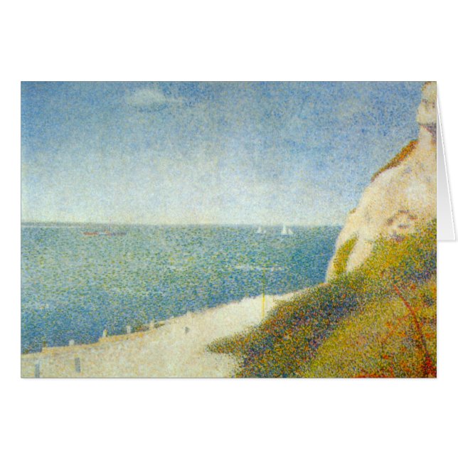 Cartão A praia por Georges Seurat (Frente horizontal)