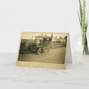 Cartão A primeira placa de saudação da lição de condução