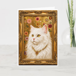 Cartão A Princesa Dourada (Gato Persa Branco)