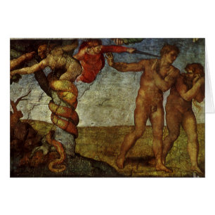 Cartão A Queda e Expulsão de Michelangelo, Jardim do Éden