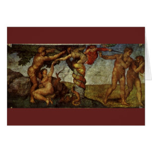 Cartão A Queda e Expulsão de Michelangelo, Jardim do Éden