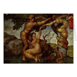 Cartão A Queda e Expulsão de Michelangelo, Jardim do Éden