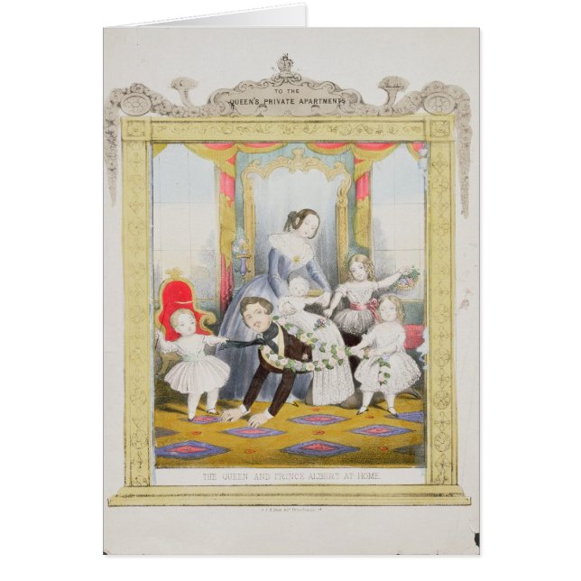 Cartão A rainha e o príncipe Albert em casa (Frente)