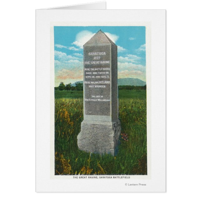 Cartão A Ravina Excelente do Campo de Batalha de Saratoga (Frente)
