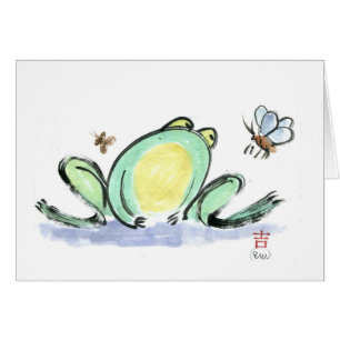 Cartão A refeição matinal do sapo