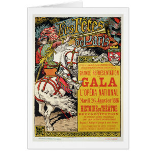 Cartão A reprodução de uma propaganda de poster 'Fetes