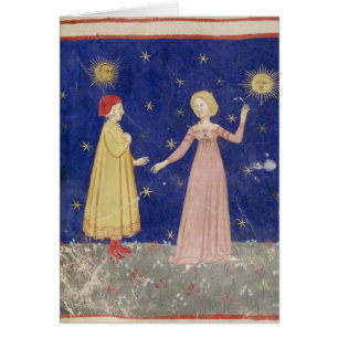 Cartão A reunião de Dante e de Beatrice