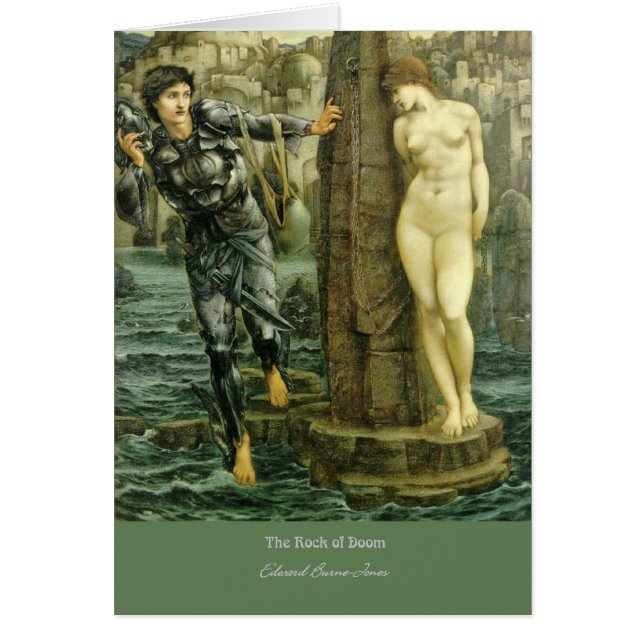Cartão "A rocha da desgraça", por Edward Burne-Jones (Frente)