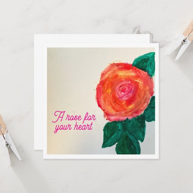 Cartão A Rose For Your Heart (Frente/Verso In Situ)