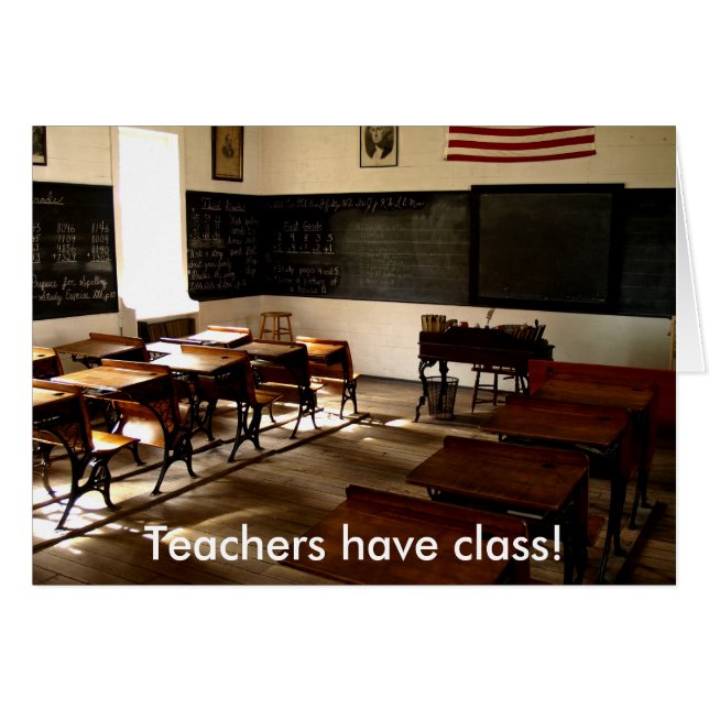 Cartão a sala da velha escola, professores tem a classe! (Frente Horizontal)