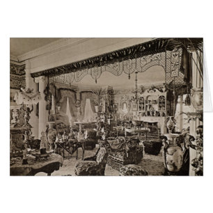 Cartão A sala de estar, Wickham Salão, Kent, 1897