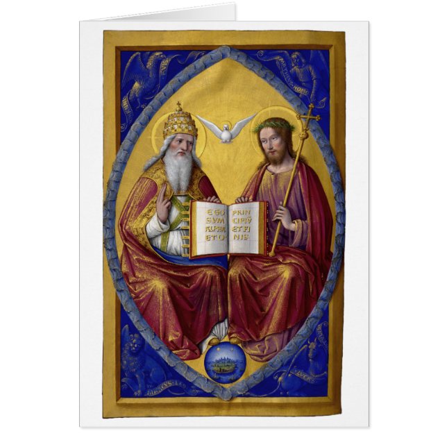 Cartão A Santa Trindade de Jean Bourdichon por volta de 1 (Frente)