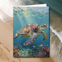 Cartão A Sea Turtle Themed Birthday