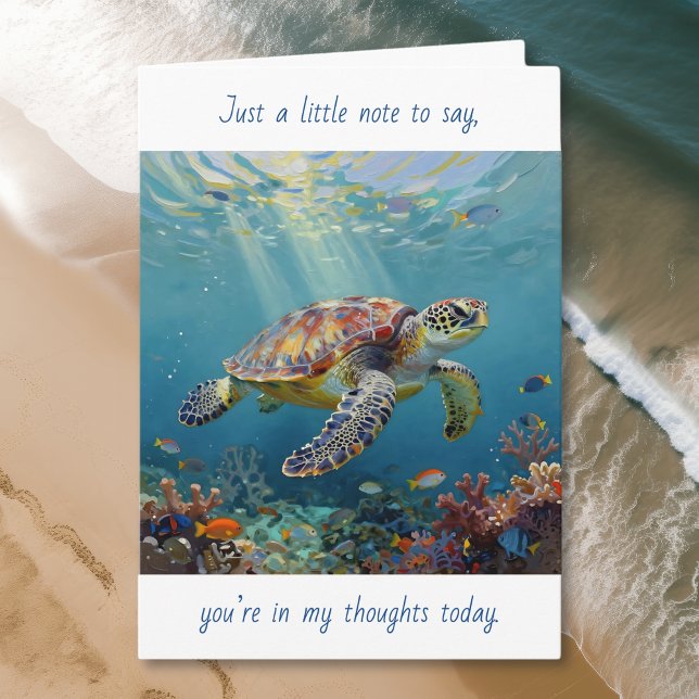 Cartão A Sea Turtle Themed Thinking about You (Criador carregado)
