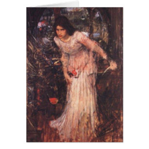 Cartão A senhora de Shalott (estudo)