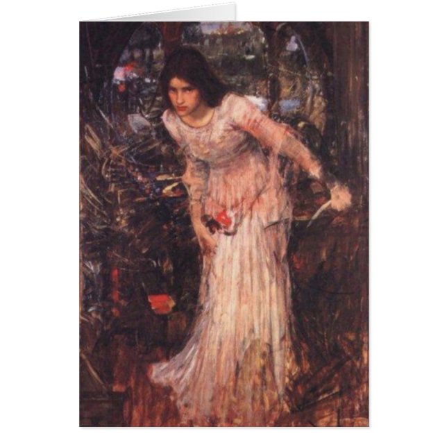 Cartão A senhora de Shalott (estudo) (Frente)