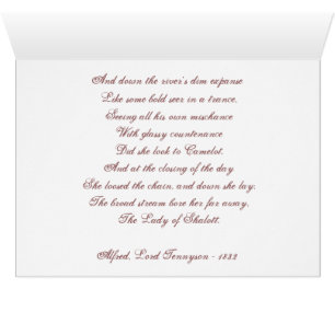 Cartão "A Senhora de Shalott" por John W. Waterhouse