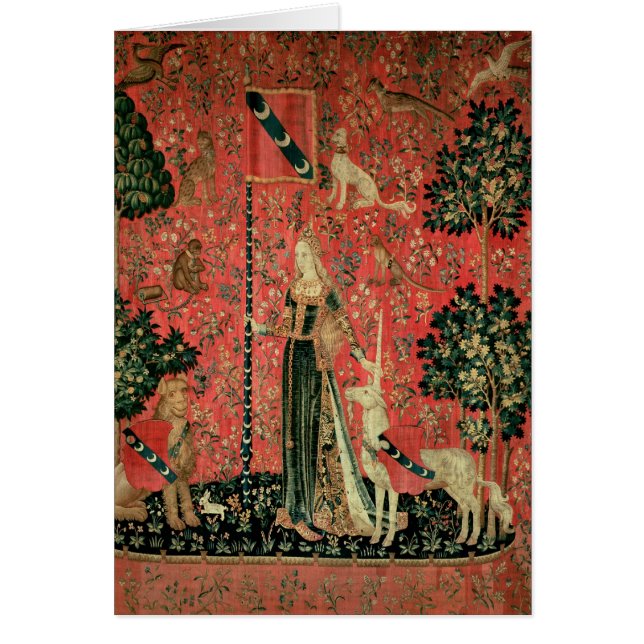 Cartão A senhora e o unicórnio: 'Touch (Frente)