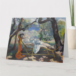 Cartão A Siesta (Jeanne Resting em uma cadeira de Rocking