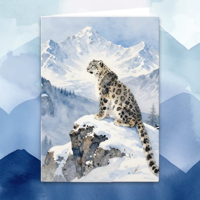 Cartão A Snow Leopard Poem and Birthday Wishes (Criador carregado)