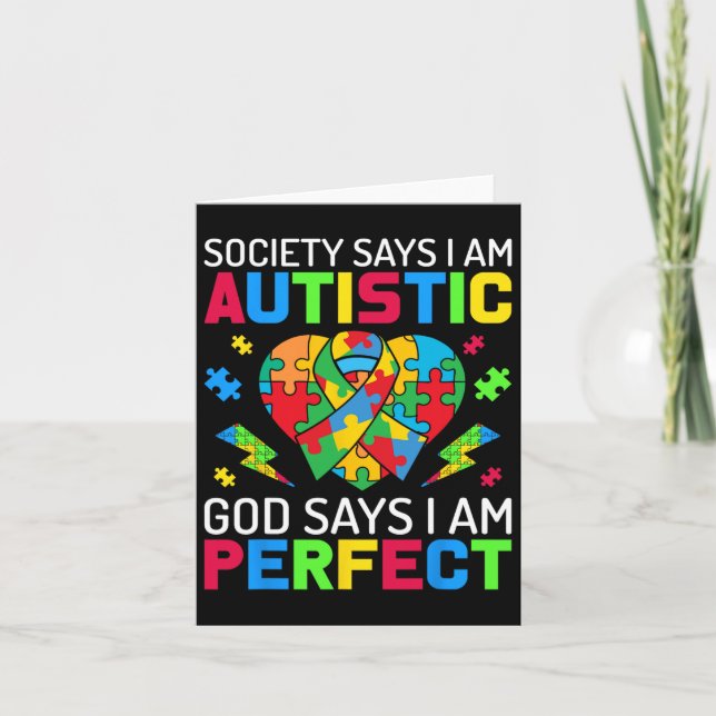 Cartão A Sociedade Diz Que Eu Sou Autista Deus Diz Que So (Frente)