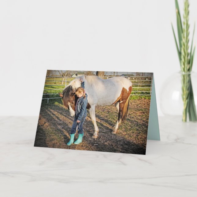 Cartão A Special Moment -- Girl and Horse Birthday card (Frente)
