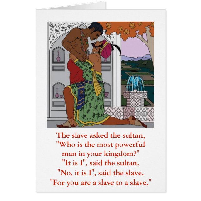 Cartão A sultão e o escravo (Frente)