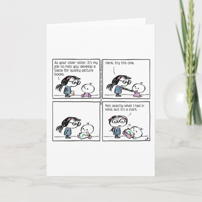 Cartão A Taste For Picture Books card for book lovers (Frente)